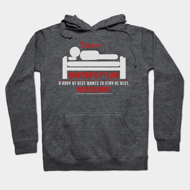 Newton's 1st Law - A Body At Rest Wants To Stay At Rest.  NOW GO AWAY! Hoodie by ckandrus